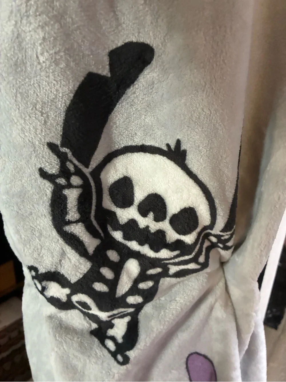 Stitch Skeleton Plush throw blanket